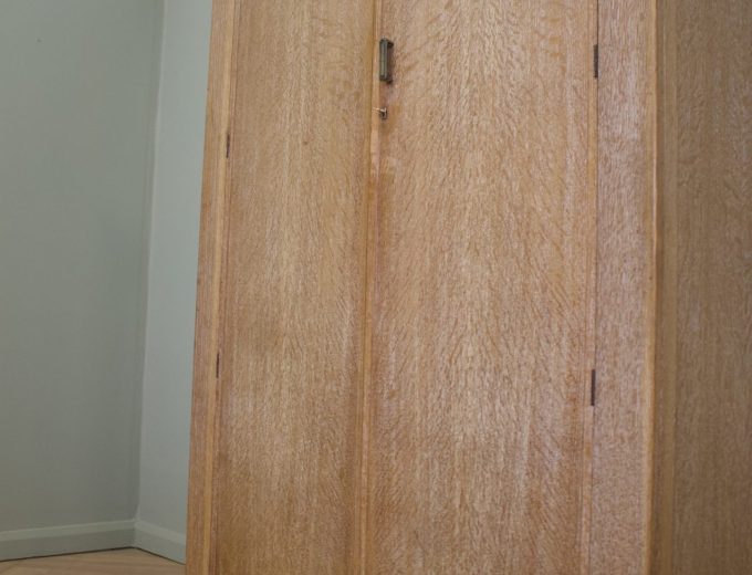 Vintage Art Deco Heals Style Limed Oak Wardrobe, 1930s, #1827 5