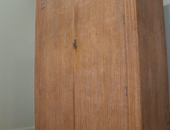Vintage Art Deco Limed Oak Wardrobe, 1930s, #1828 5