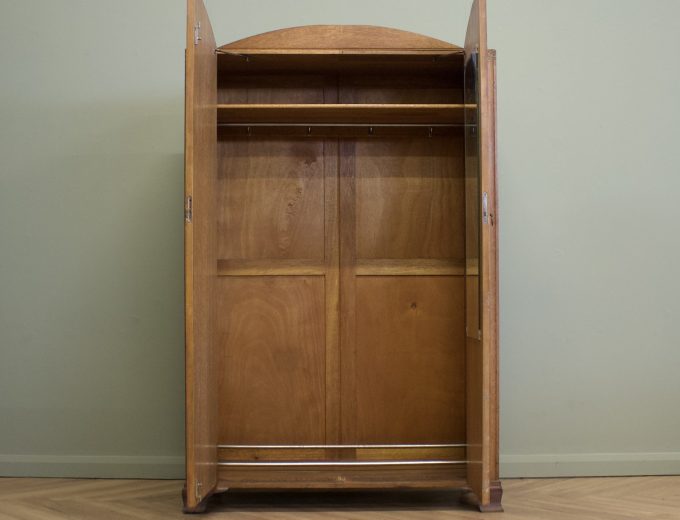 Vintage Art Deco Limed Oak Wardrobe, 1930s, #1828 3