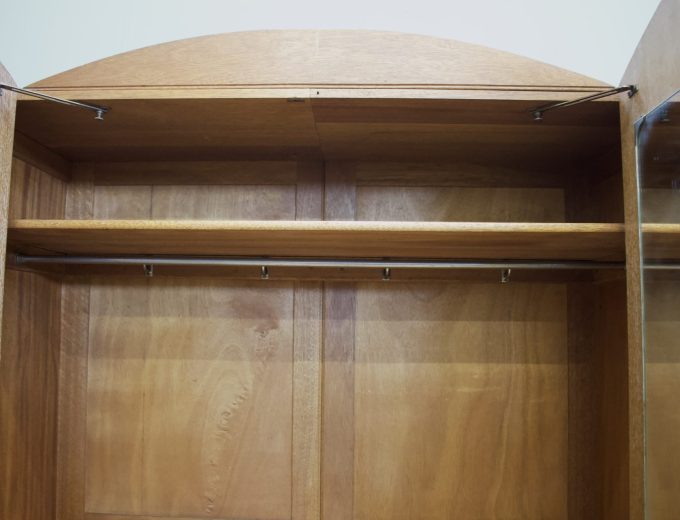 Vintage Art Deco Limed Oak Wardrobe, 1930s, #1828 1