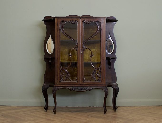 Antique Late Victorian Mahogany Glazed Display Cabinet, 1890s #1834 7