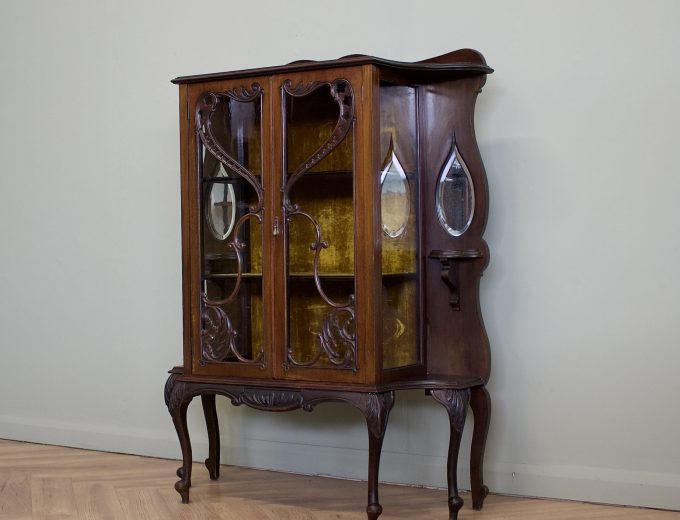 Antique Late Victorian Mahogany Glazed Display Cabinet, 1890s #1834 6