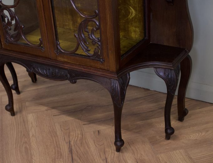 Antique Late Victorian Mahogany Glazed Display Cabinet, 1890s #1834 5