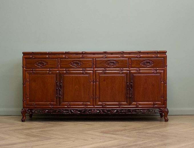 Antique Style Rosewood Chinese Style Sideboard, 1980s #1835 9