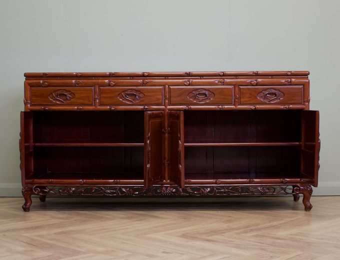 Antique Style Rosewood Chinese Style Sideboard, 1980s #1835 5