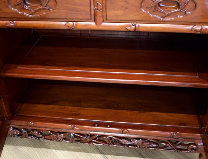 Antique Style Rosewood Chinese Style Sideboard, 1980s #1835 4