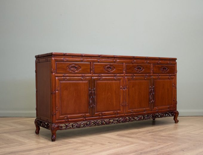 Antique Style Rosewood Chinese Style Sideboard, 1980s #1835 0