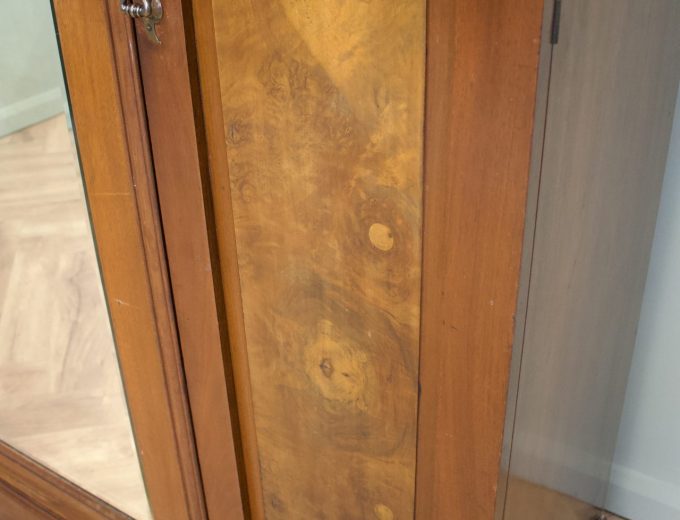 Antique Edwardian Mahogany and Walnut Wardrobe, 1900s #1836 6