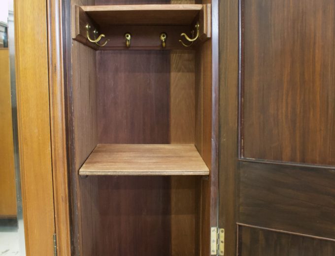 Antique Edwardian Mahogany and Walnut Wardrobe, 1900s #1836 3
