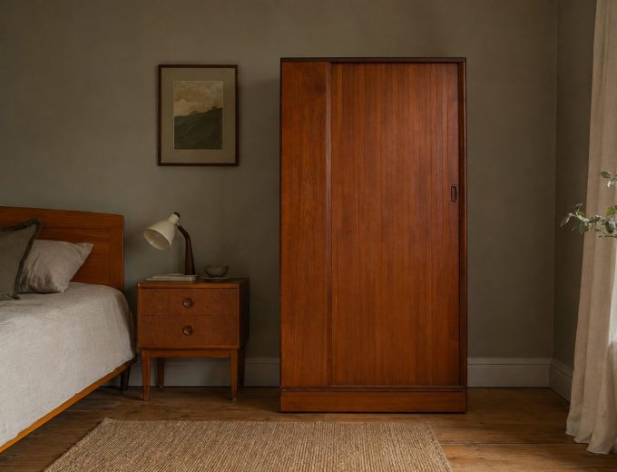 Mid Century Teak Tambour Door Wardrobe from Austinsuite, 1960s #1838 0