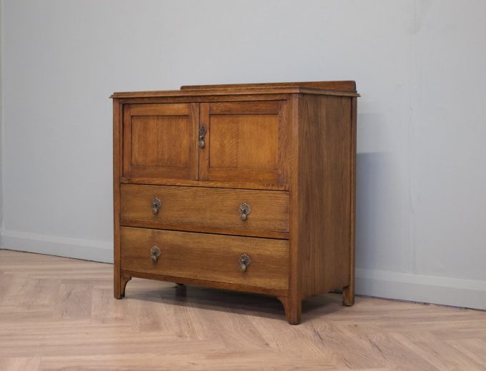 Vintage Art Deco Heals Style Oak Cupboard Chest, 1930s, #1840 6