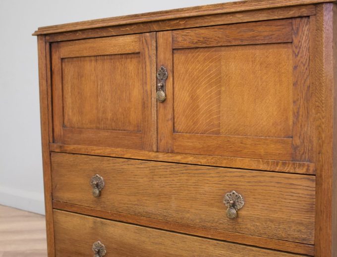 Vintage Art Deco Heals Style Oak Cupboard Chest, 1930s, #1840 5