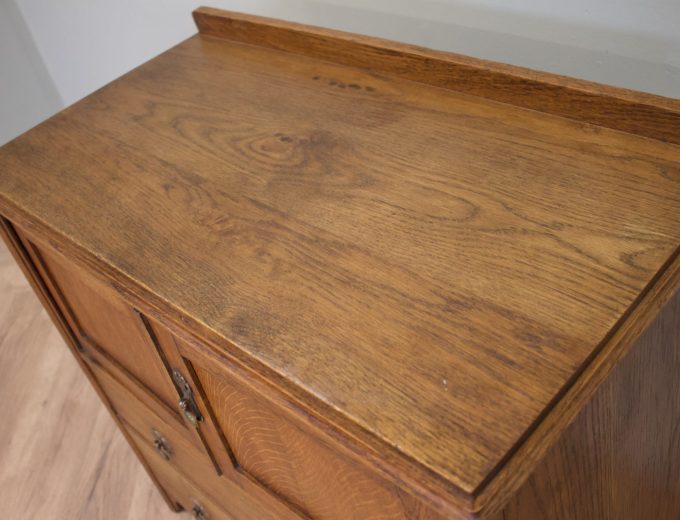 Vintage Art Deco Heals Style Oak Cupboard Chest, 1930s, #1840 4