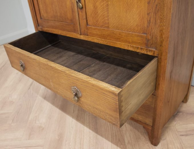 Vintage Art Deco Heals Style Oak Cupboard Chest, 1930s, #1840 2