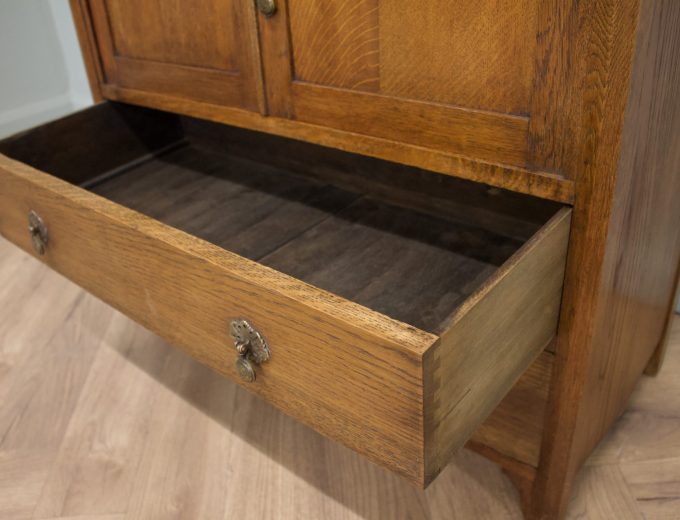 Vintage Art Deco Heals Style Oak Cupboard Chest, 1930s, #1840 1