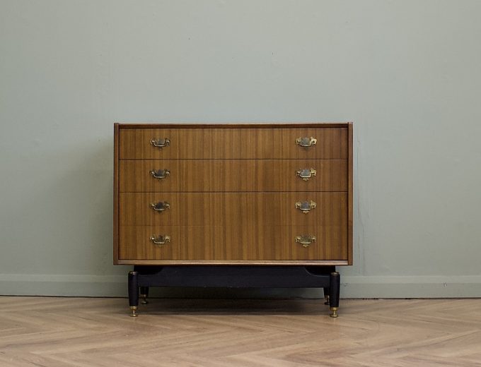 Mid Century Tola and Black Chest of Drawers G Plan, 1960s #1846 7