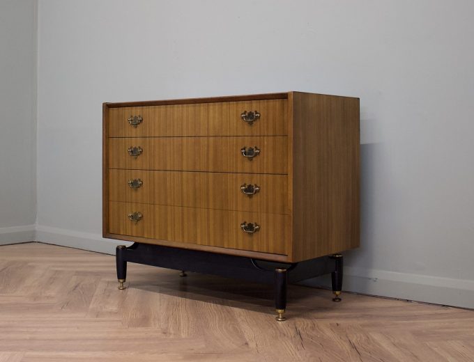 Mid Century Tola and Black Chest of Drawers G Plan, 1960s #1846 6
