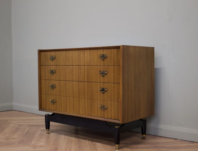 Mid Century Tola and Black Chest of Drawers G Plan, 1960s #1846 5