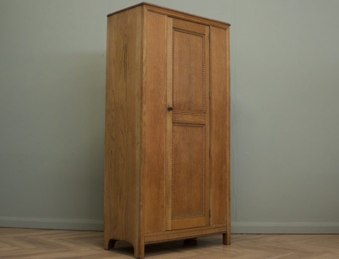 Oak Art Deco Wardrobe Hall Robe Cupboard by Harris Lebus, 1930s #1847 0