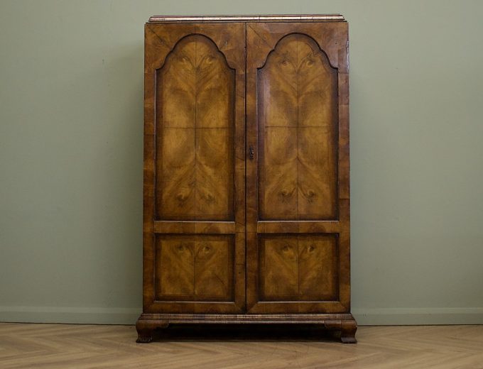 Vintage Art Deco Figured Walnut Wardrobe, 1920s #1850 8