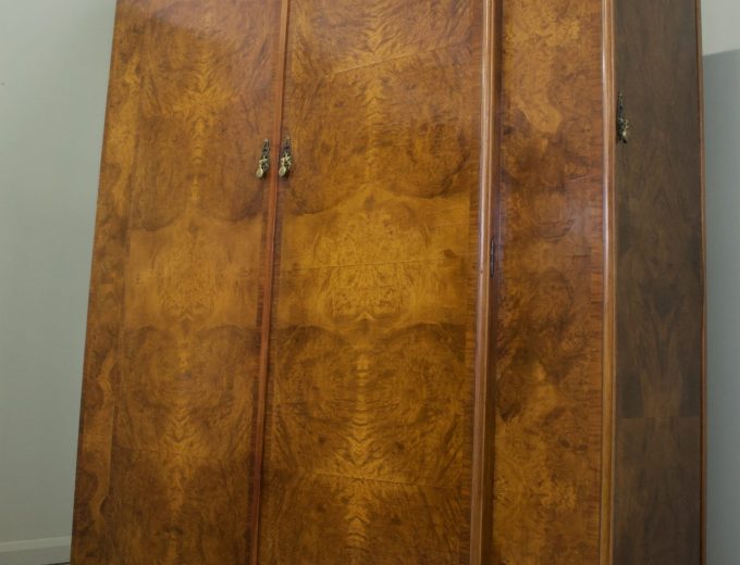 Vintage Art Deco Burr Walnut Wardrobe, 1930s #1842 9