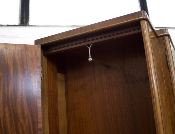 Vintage Art Deco Burr Walnut Wardrobe, 1930s #1842 1