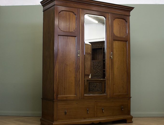 Antique Edwardian Mahogany A. Gardner & Son, Glasgow Wardrobe, 1900s, #1857 0