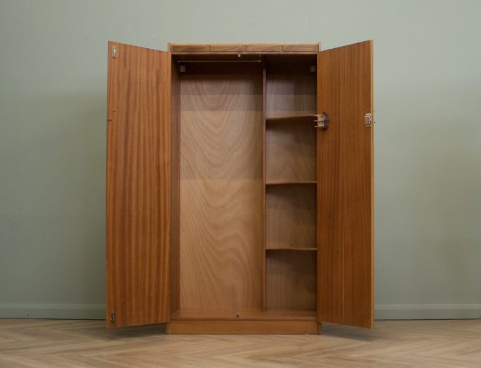 Mid Century Teak Double Door Wardrobe, 1960s #1853 2 of 2 6