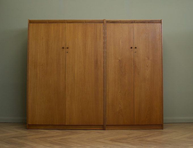Mid Century Teak Double Door Wardrobe, 1960s #1852 1 of 2 10
