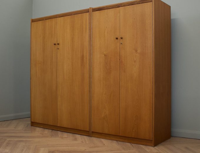 Mid Century Teak Double Door Wardrobe, 1960s #1853 2 of 2 1