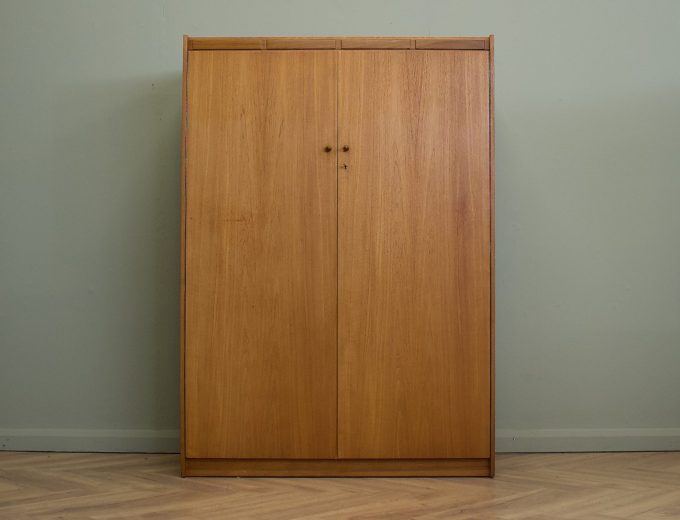 Mid Century Teak Double Door Wardrobe, 1960s #1852 1 of 2 8