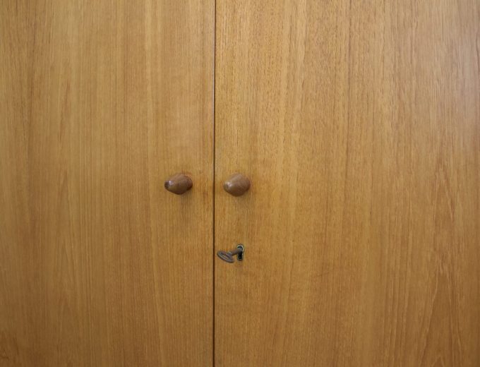 Mid Century Teak Double Door Wardrobe, 1960s #1852 1 of 2 5