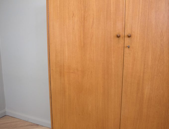 Mid Century Teak Double Door Wardrobe, 1960s #1852 1 of 2 4