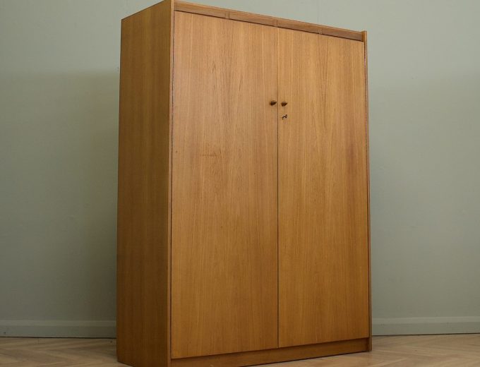 Mid Century Teak Double Door Wardrobe, 1960s #1852 1 of 2 0