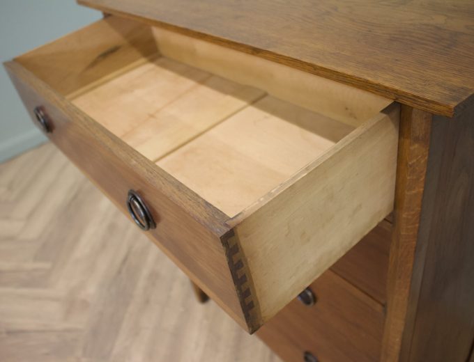 Antique Vintage Edwardian Oak Tallboy Chest of Drawers, 1910s #1851 2