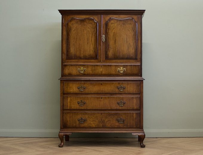 Art Deco Walnut Tallboy Cabinet on Chest from Waring and Gillow, 1930s #1864 6