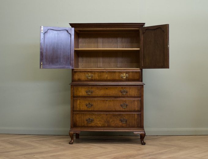 Art Deco Walnut Tallboy Cabinet on Chest from Waring and Gillow, 1930s #1864 2