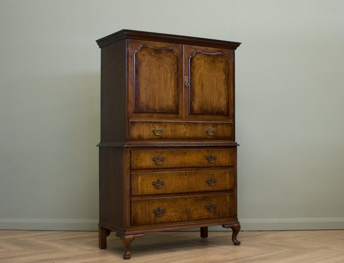 Art Deco Walnut Tallboy Cabinet on Chest from Waring and Gillow, 1930s #1864 0