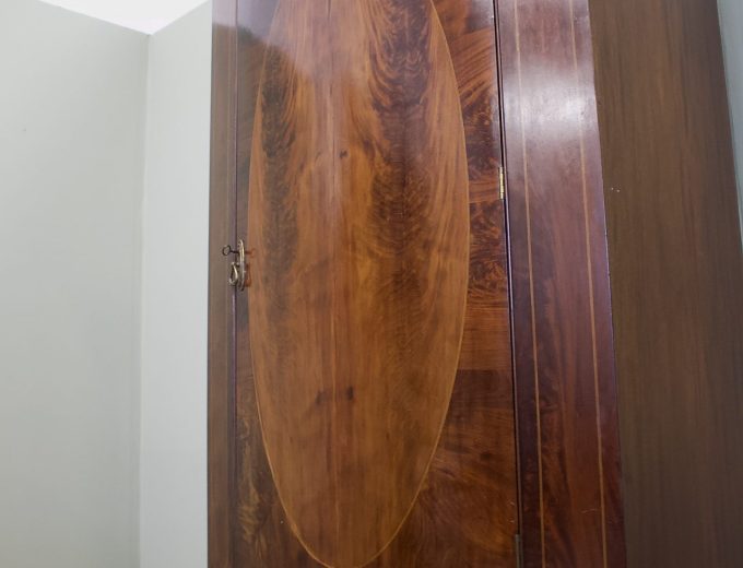 Antique 19th Century Bow Fronted Mahogany Wardrobe, 1890s #1859 6