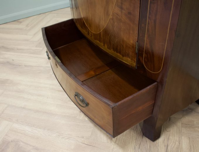 Antique 19th Century Bow Fronted Mahogany Wardrobe, 1890s #1859 5