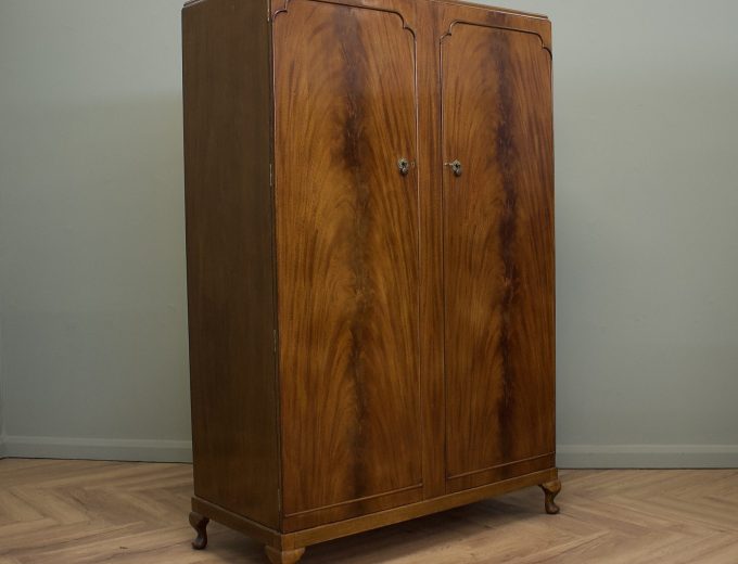 Vintage Flame Mahogany Wardrobe, 1950s #1858 0