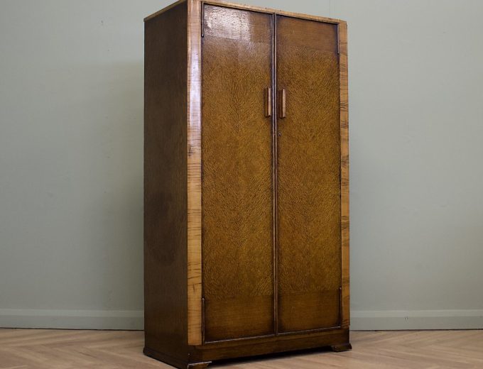 Oak Art Deco Style Compactum Compact Wardrobe, 1950s #1866 0