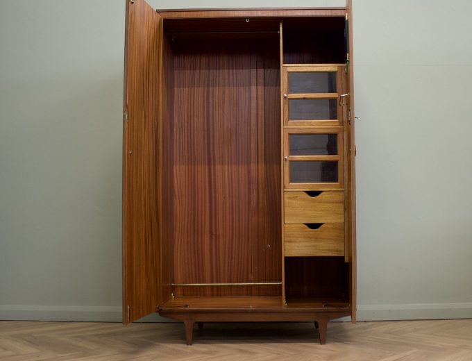 Mid Century Teak Double Door Wardrobe from Butilux, 1960s #1868 2 of 2 5
