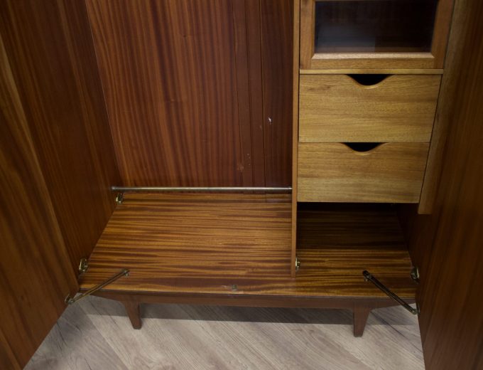 Mid Century Teak Double Door Wardrobe from Butilux, 1960s #1868 2 of 2 4