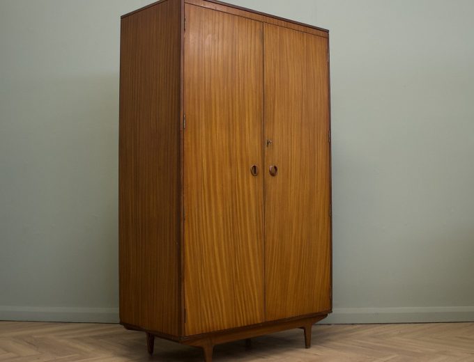 Mid Century Teak Double Door Wardrobe from Butilux, 1960s #1868 2 of 2 0