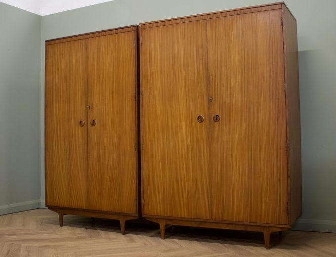 Mid Century Teak Double Door Wardrobe from Butilux, 1960s #1867 1 of 2 8