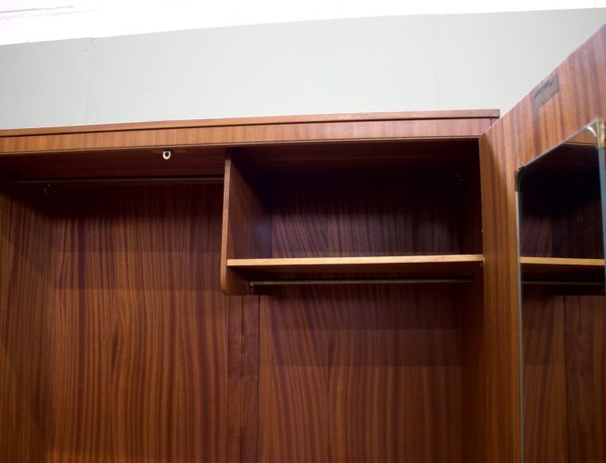 Mid Century Teak Double Door Wardrobe from Butilux, 1960s #1867 1 of 2 1