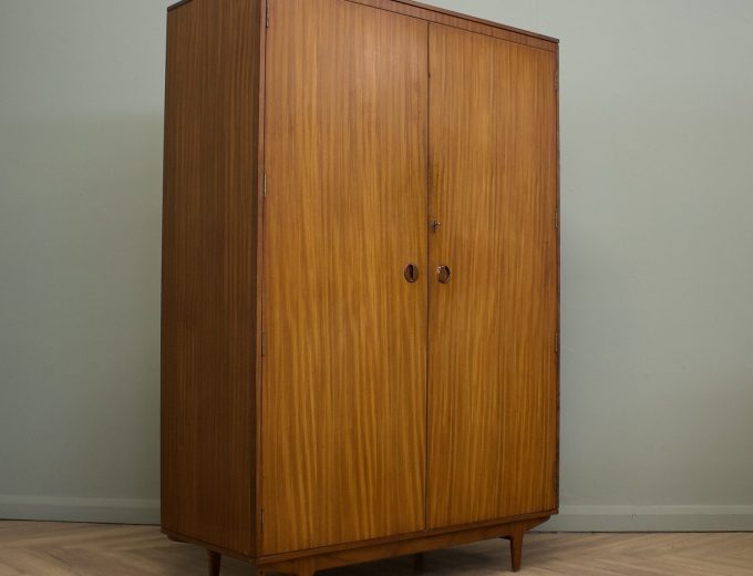 Mid Century Teak Double Door Wardrobe from Butilux, 1960s #1867 1 of 2 0