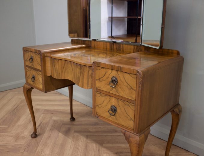 Art Deco Walnut Dressing Table, 1930s #1874 7