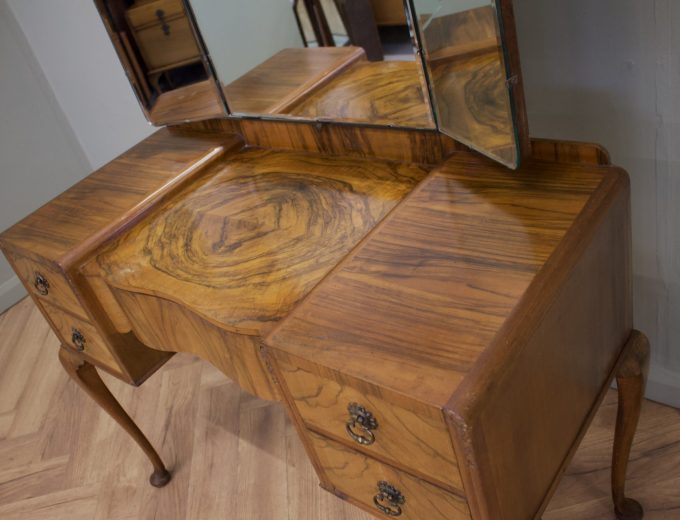 Art Deco Walnut Dressing Table, 1930s #1874 6
